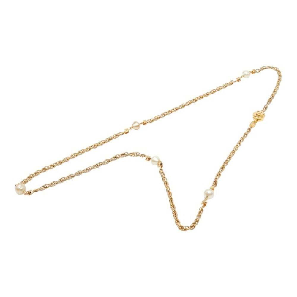 CHANEL Vintage Gold Pearl Logo Necklace - Picture 2 of 6